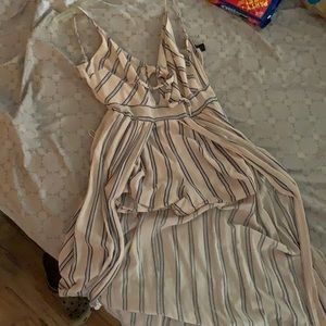 Blue and white romper